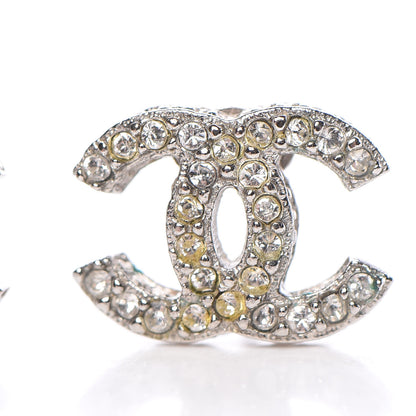 Chanel Crystal Timeless CC Earrings Silver 6 of 7