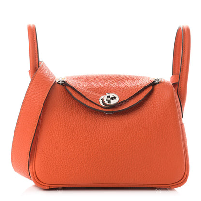 Hermes Taurillon Clemence Mini Lindy 20 Feu 1 of 11