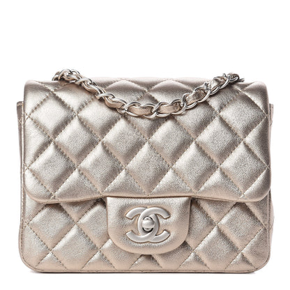 Chanel Metallic Lambskin Quilted Mini Square Flap Light Gold 1 of 10
