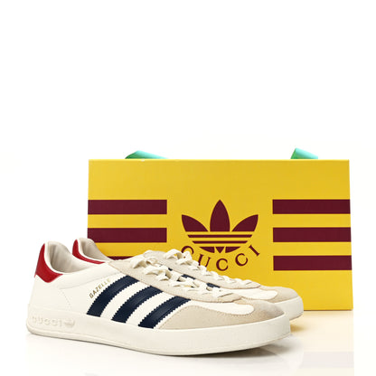 Gucci X ADIDAS Suede Madeira Demetra Mens Gazelle Sneakers 11.5 Mystic White Off White Blue Agata 10 of 10