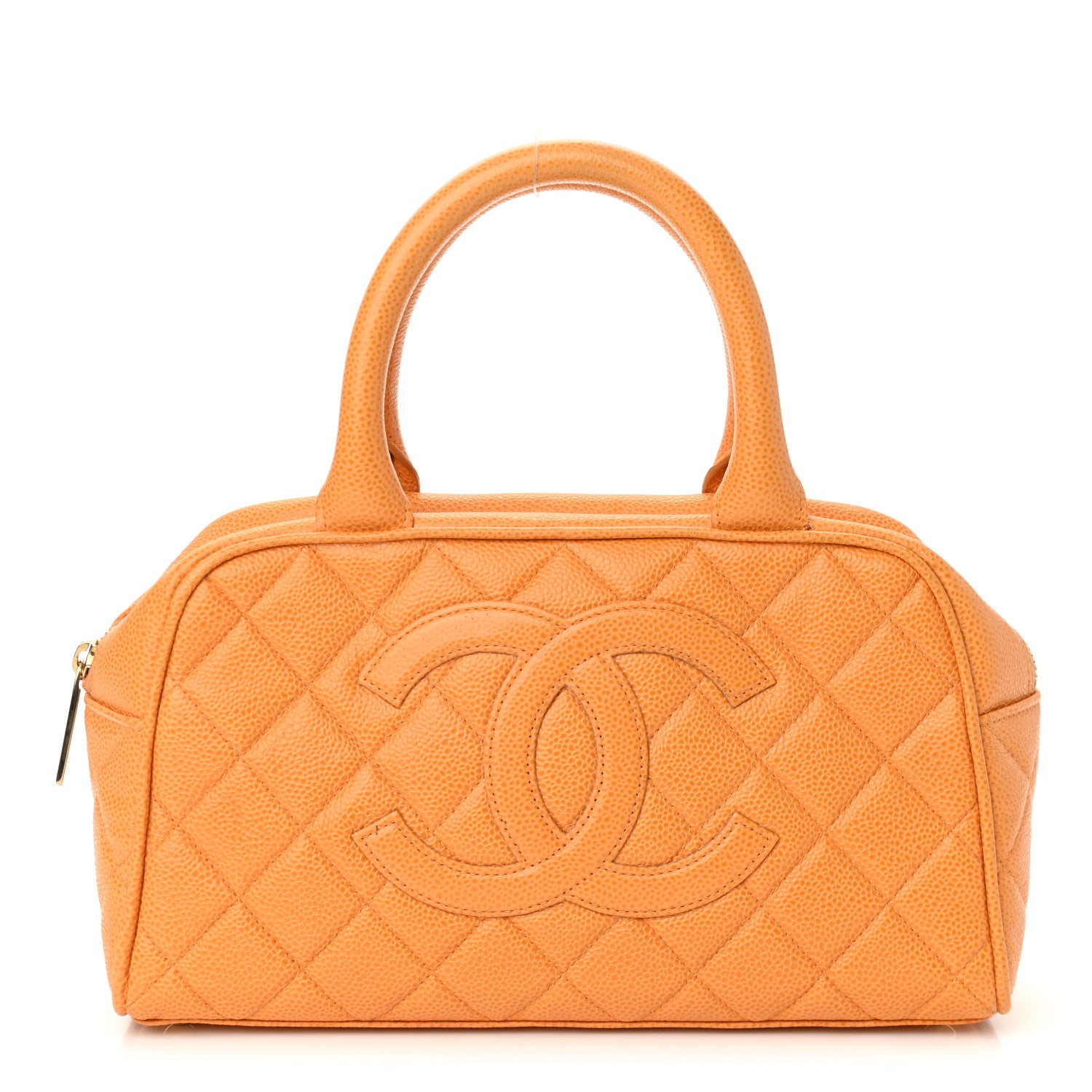 Chanel Caviar Quilted Small Bowler Orange 1 of 10