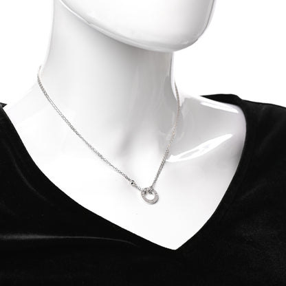 Cartier 18K White Gold 2 Diamond LOVE Necklace 2 of 6