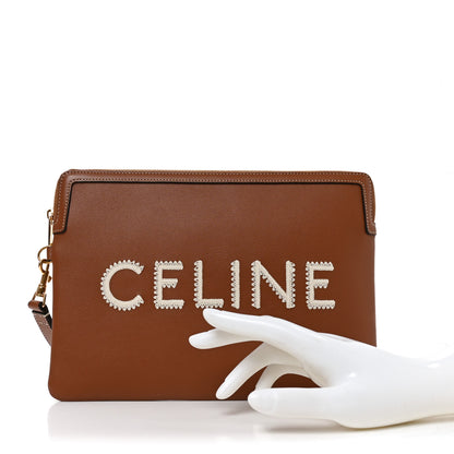 Celine Smooth Calfskin Small Pouch With Strap Tan 2 of 9