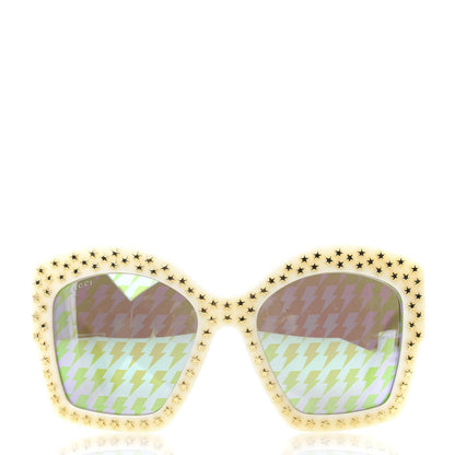 Gucci Square Frame Star Sunglasses GG 3870/S Ivory Gold 2 of 8