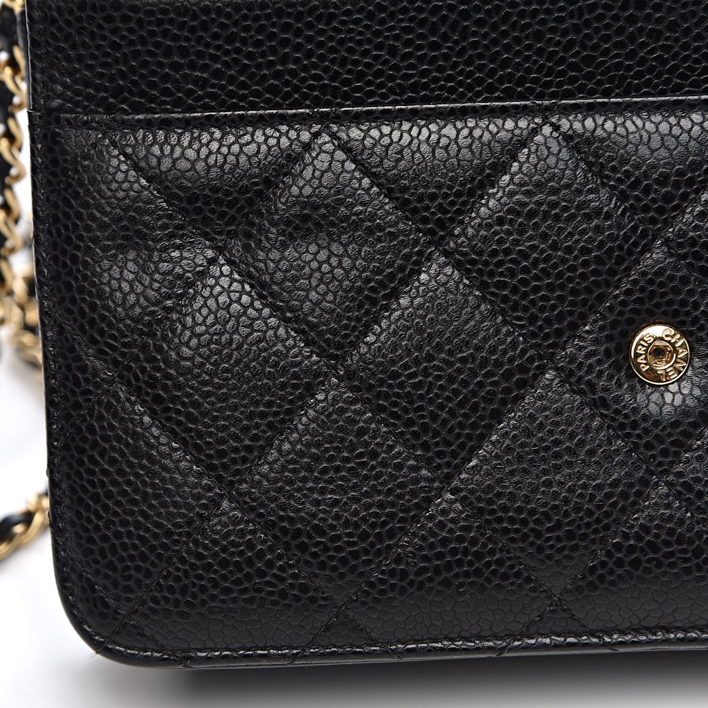 Caviar Quilted Wallet On Chain WOC Black