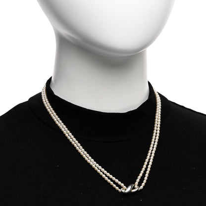 Tiffany Sterling Silver Pearl Infinity Necklace 2 of 4