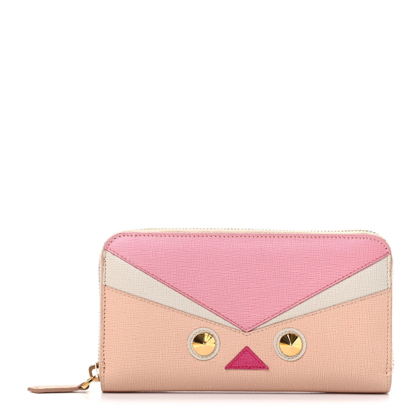 Vitello Elite QuTweet Studded Zip Around Wallet Pink
