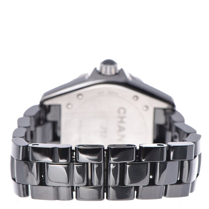 Chanel Stainless Steel Ceramic Diamond 38mm J12 Automatic Watch Black 4 of 8