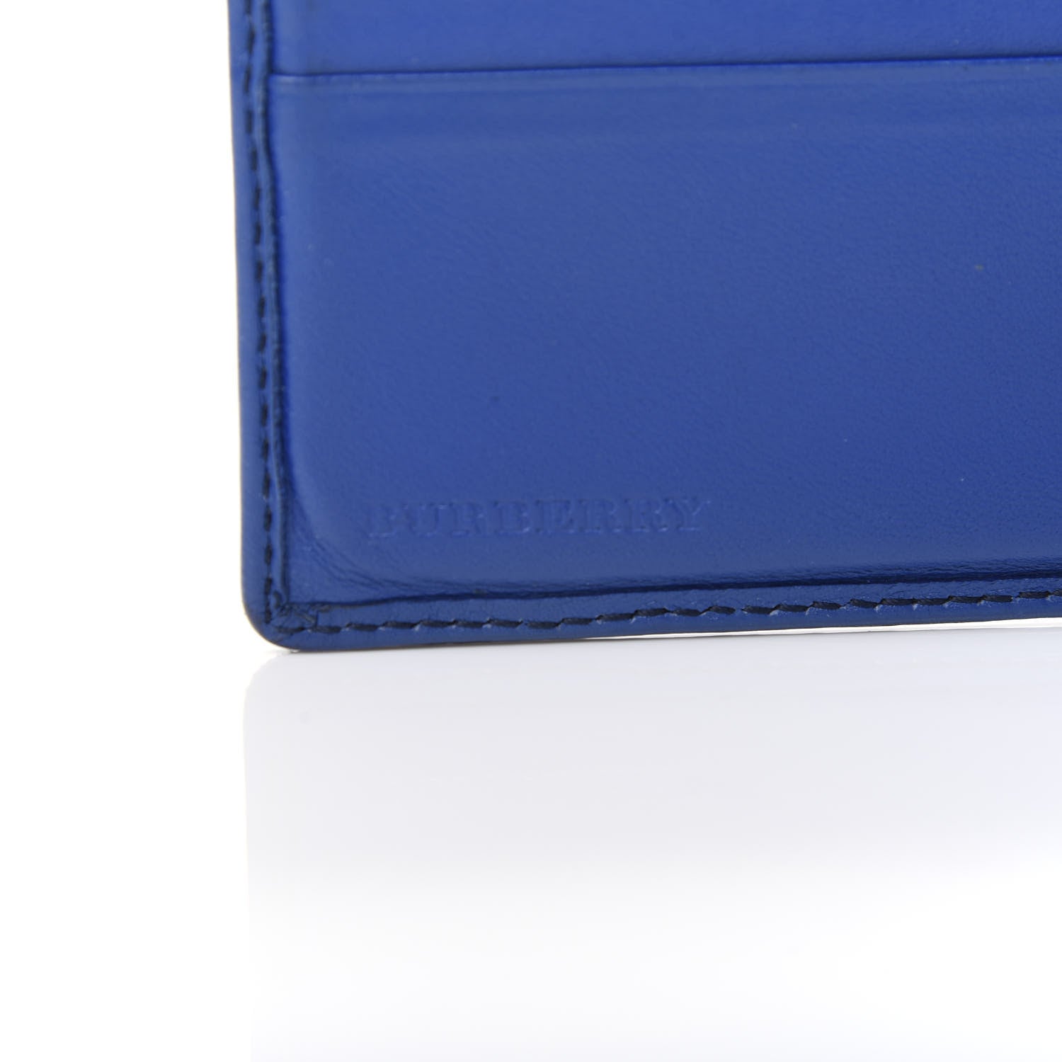 Burberry Grained Calfskin BBi-Fold Wallet Blue 6 of 7