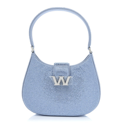 Alexander Wang Calfskin Satin Crystal Embellished Small Legacy Glitter Hobo Oxford 1 of 8