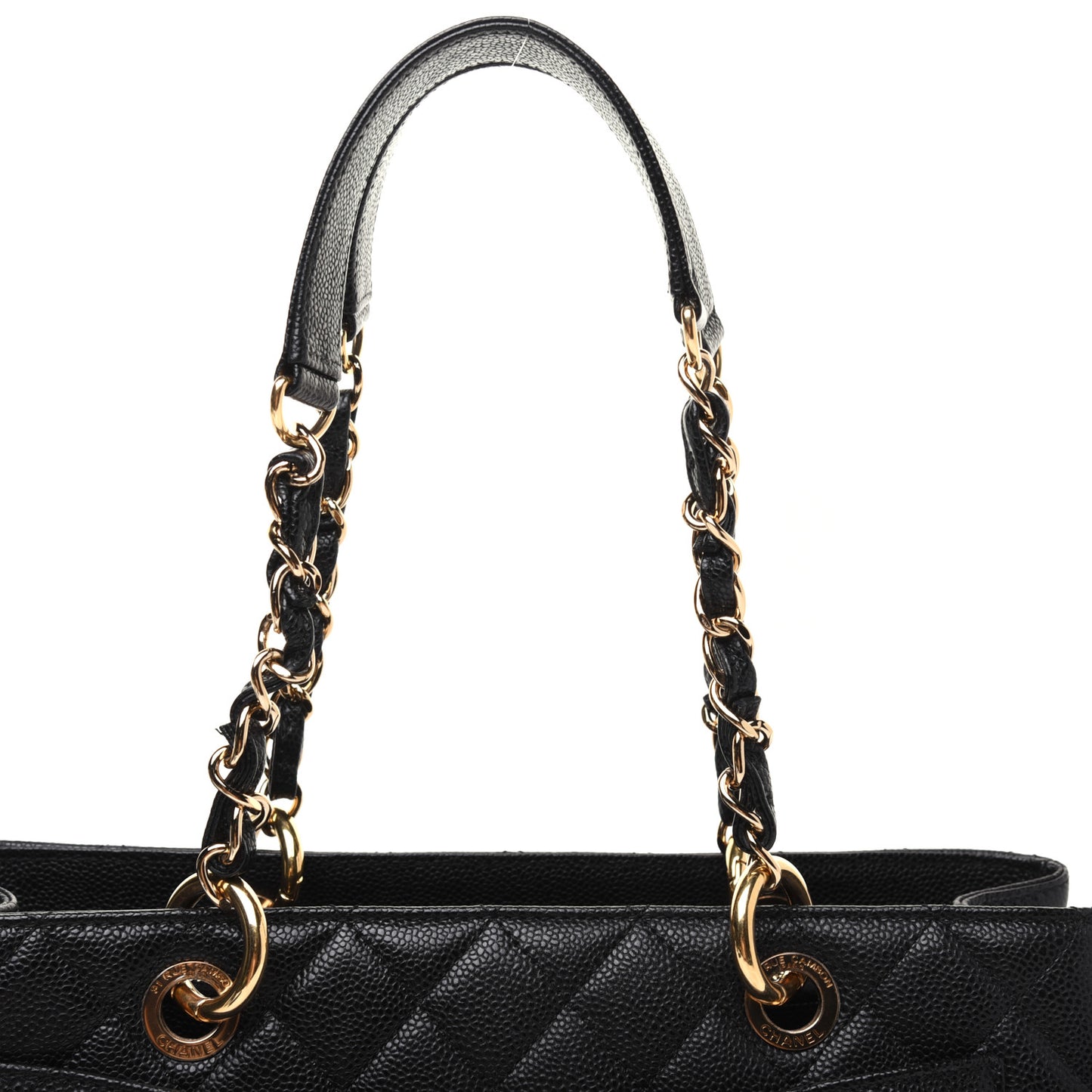 Caviar Quilted Grand Shopping Tote GST Black
