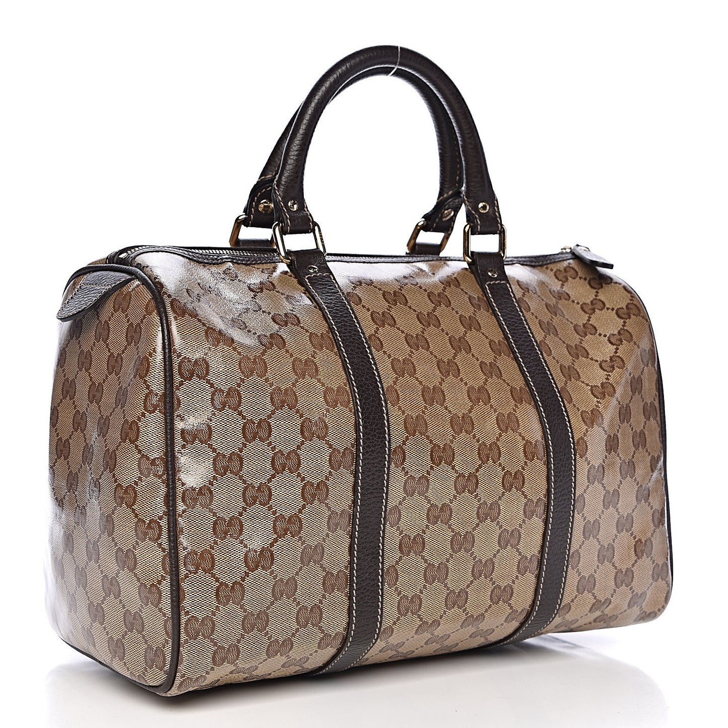 Crystal Monogram Medium Joy Boston Dark Brown