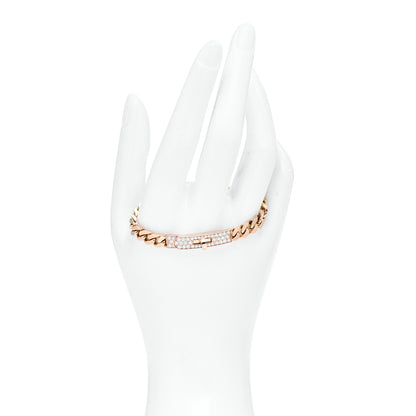 Hermes 18K Rose Gold Diamond PM Kelly Gourmette Bracelet SH 2 of 5