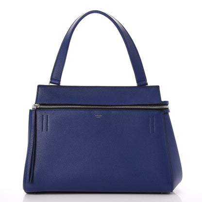 Celine Drummed Calfskin Small Edge Shoulder Bag Indigo 1 of 7