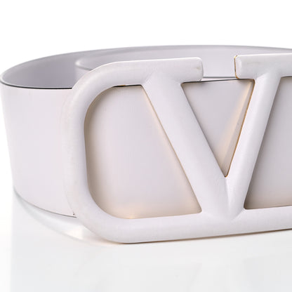 Valentino Garavani Lambskin 70mm VLogo Belt 110 44 White 6 of 7