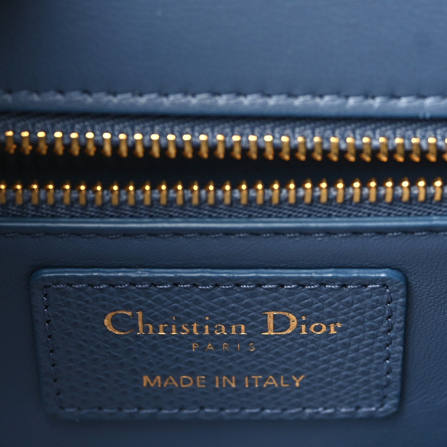 Grained Calfskin Embossed 30 Montaigne Chain Flap Bag Blue