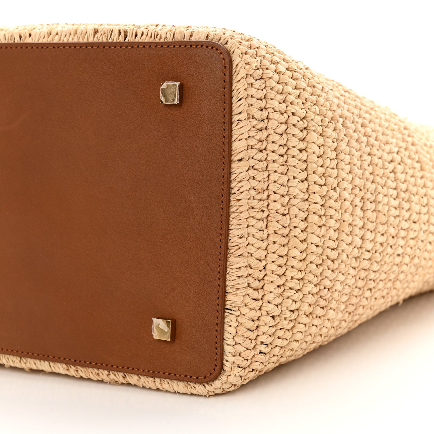 Raffia Vegetable Tanned Calfskin Le 37 Bucket Bag Natural Brick