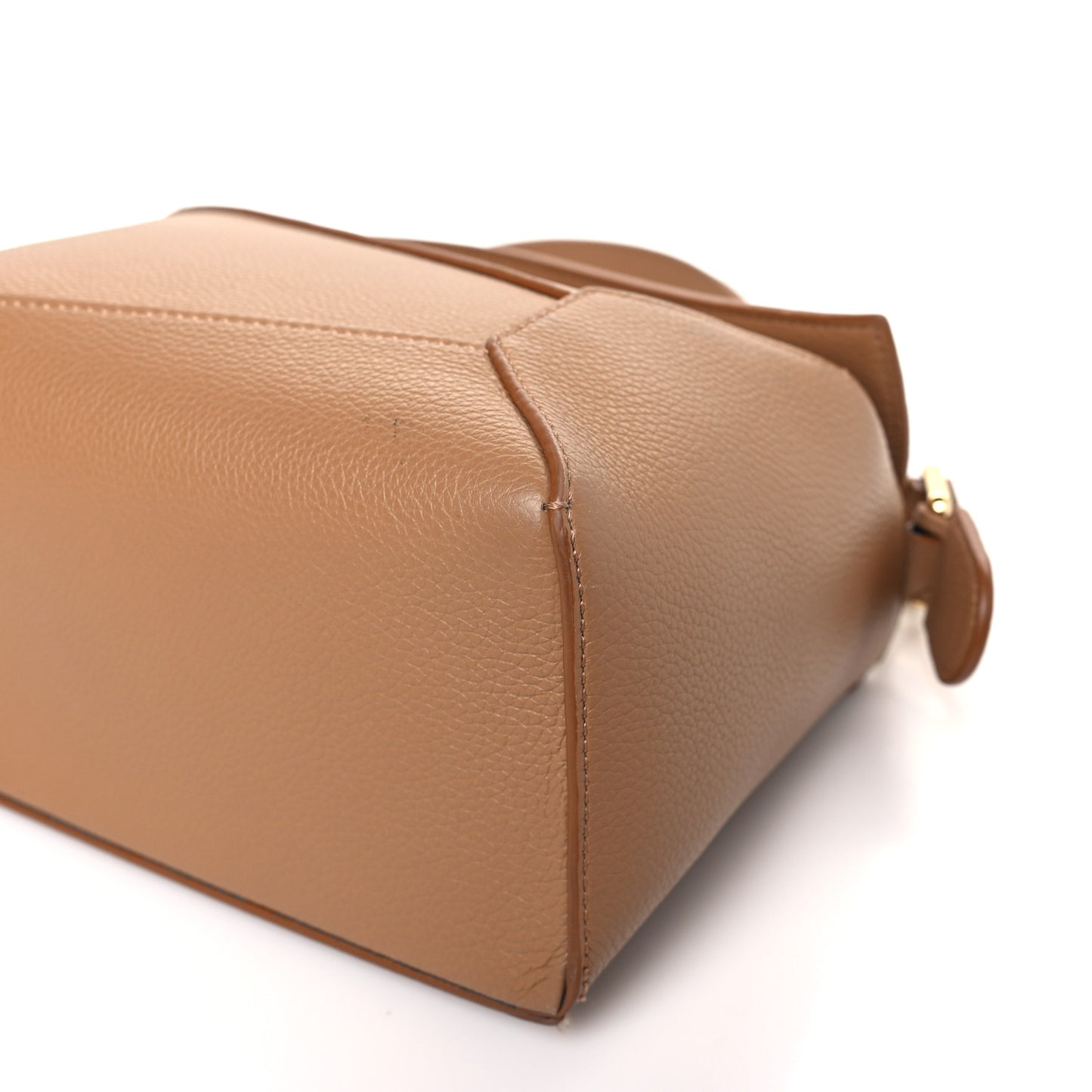 Grained Calfskin Small Puzzle Edge Bag Toffee