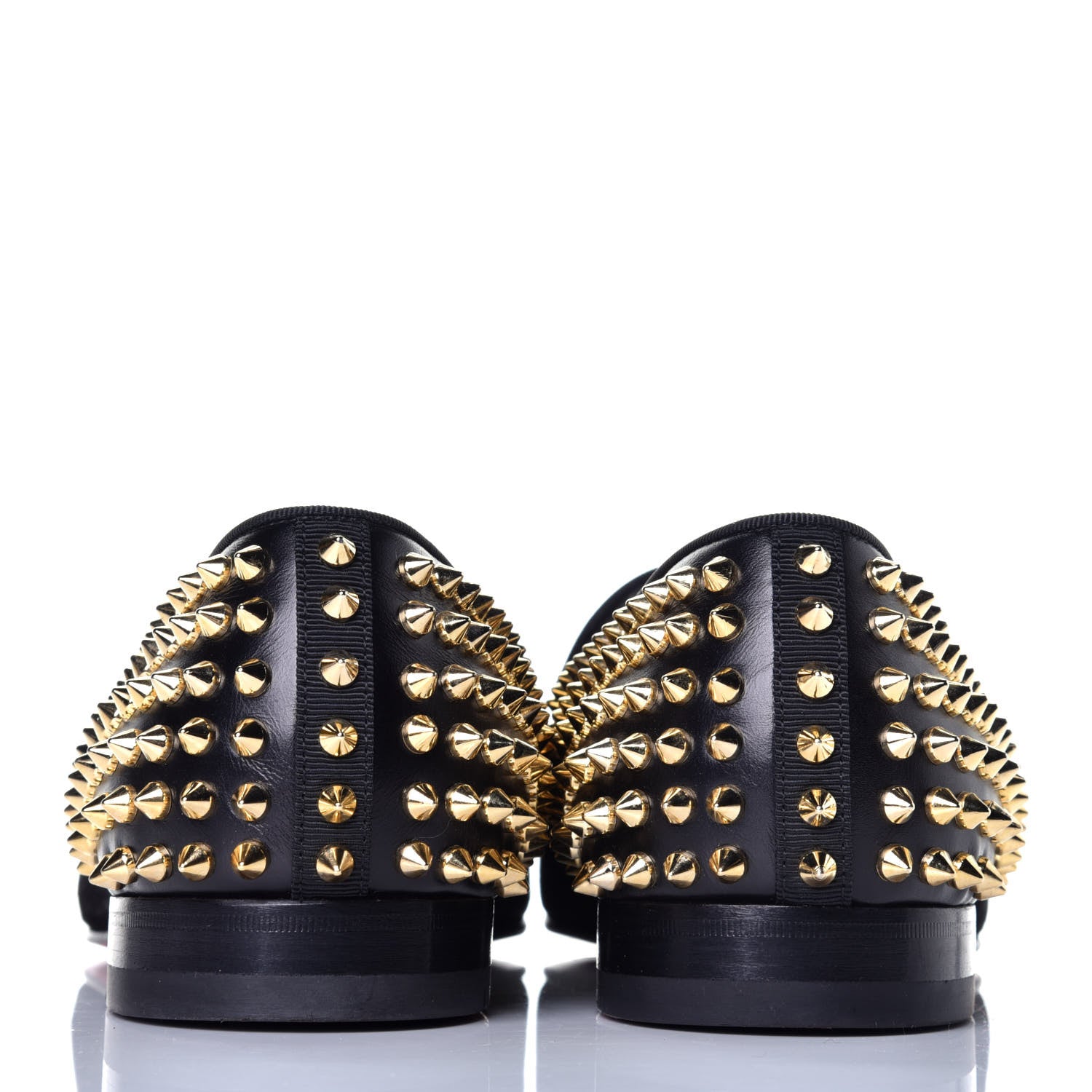 Christian Louboutin Velvet Tassel Spikes Mens Flat Loafers 41.5 Black 5 of 8