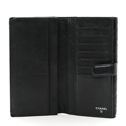 Chanel Caviar Quilted CC Long Double Wallet Black 5 of 11