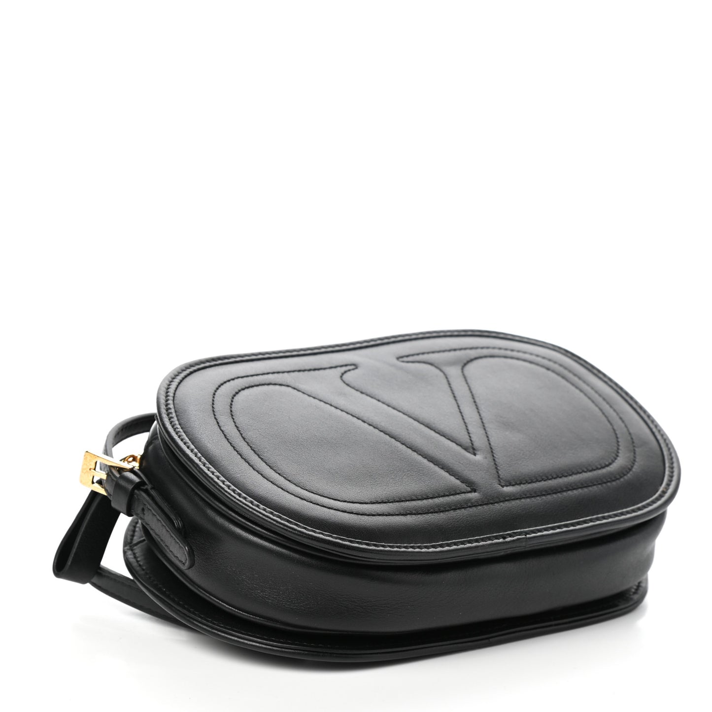 Calfskin Small Logo Go Crossbody Bag Black
