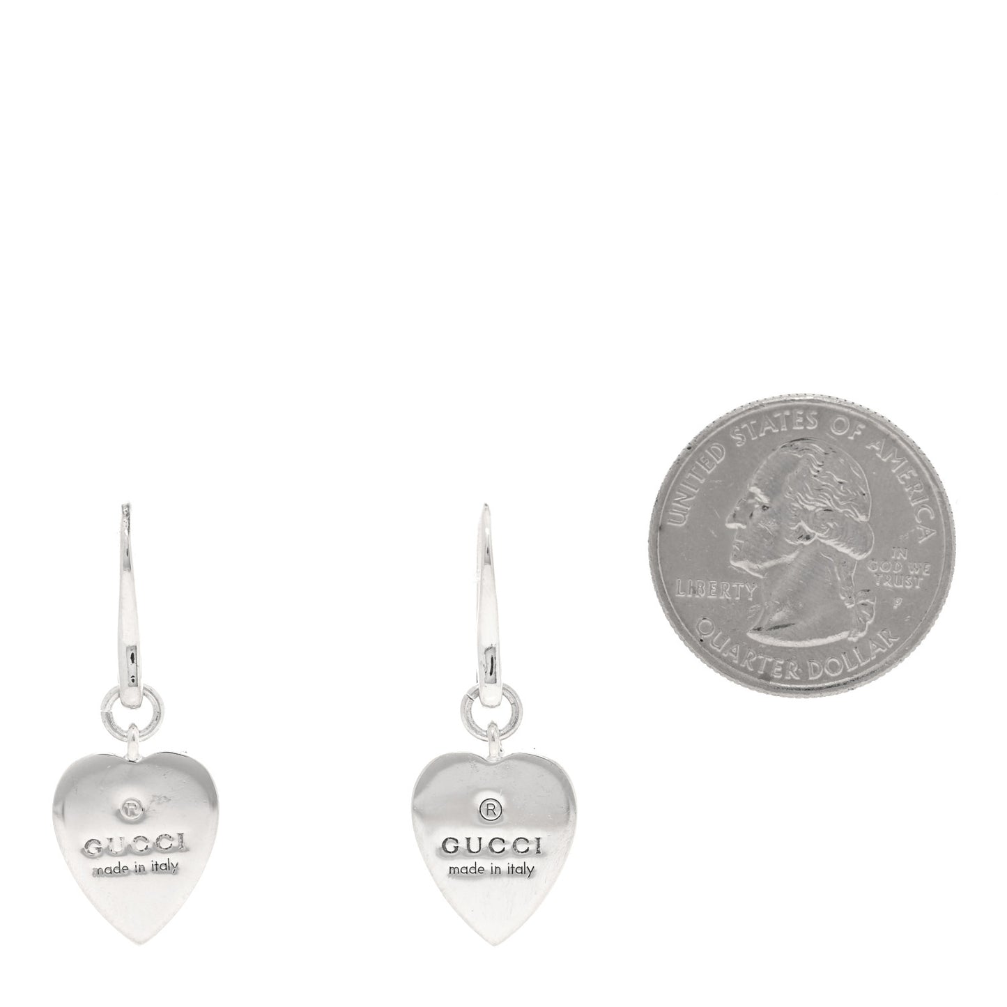 Sterling Silver Trademark Heart Drop Earrings