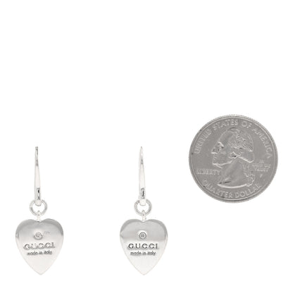 Gucci Sterling Silver Trademark Heart Drop Earrings 2 of 4