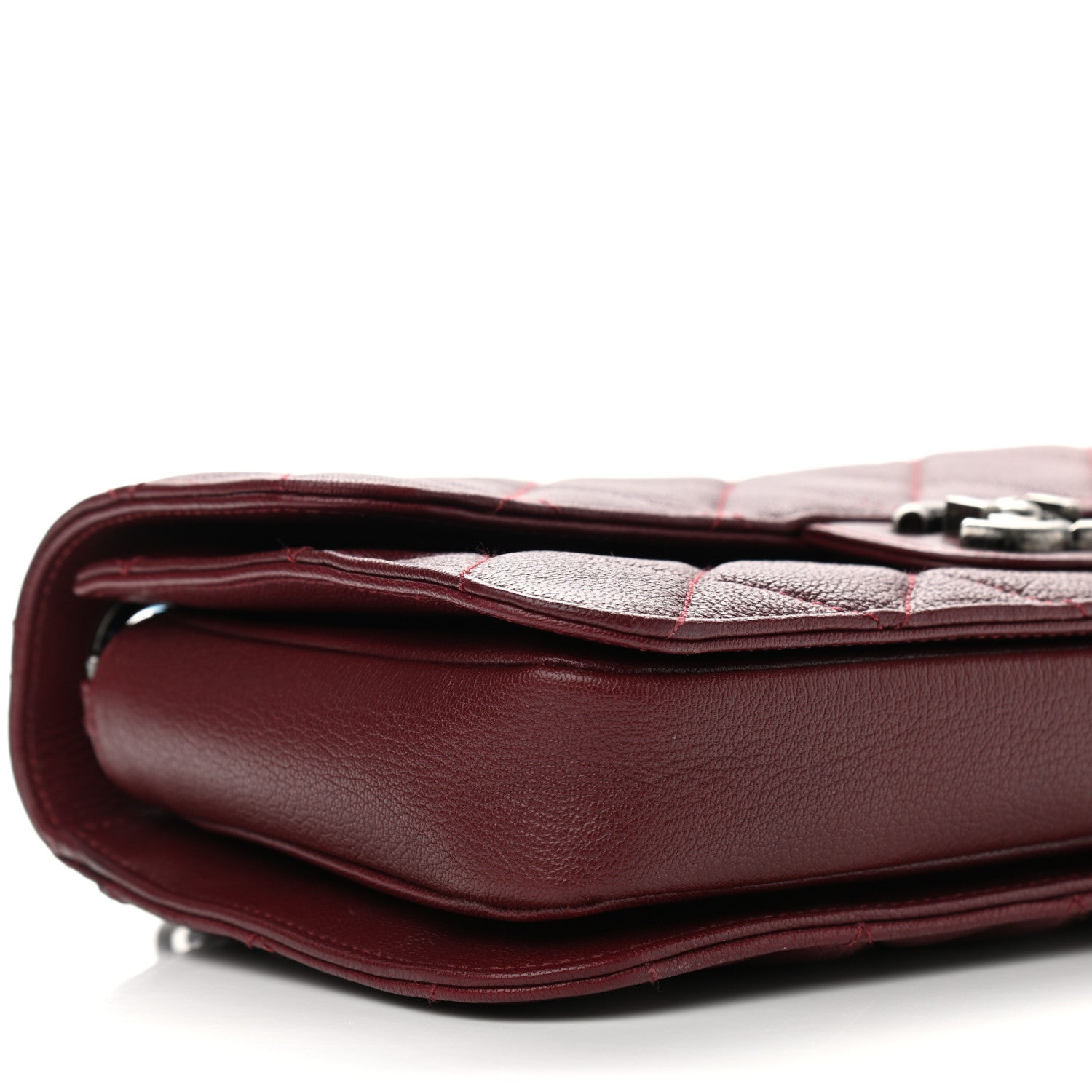 Chanel Goatskin Quilted Medium Perfect Edge Flap Burgundy 8 of 13
