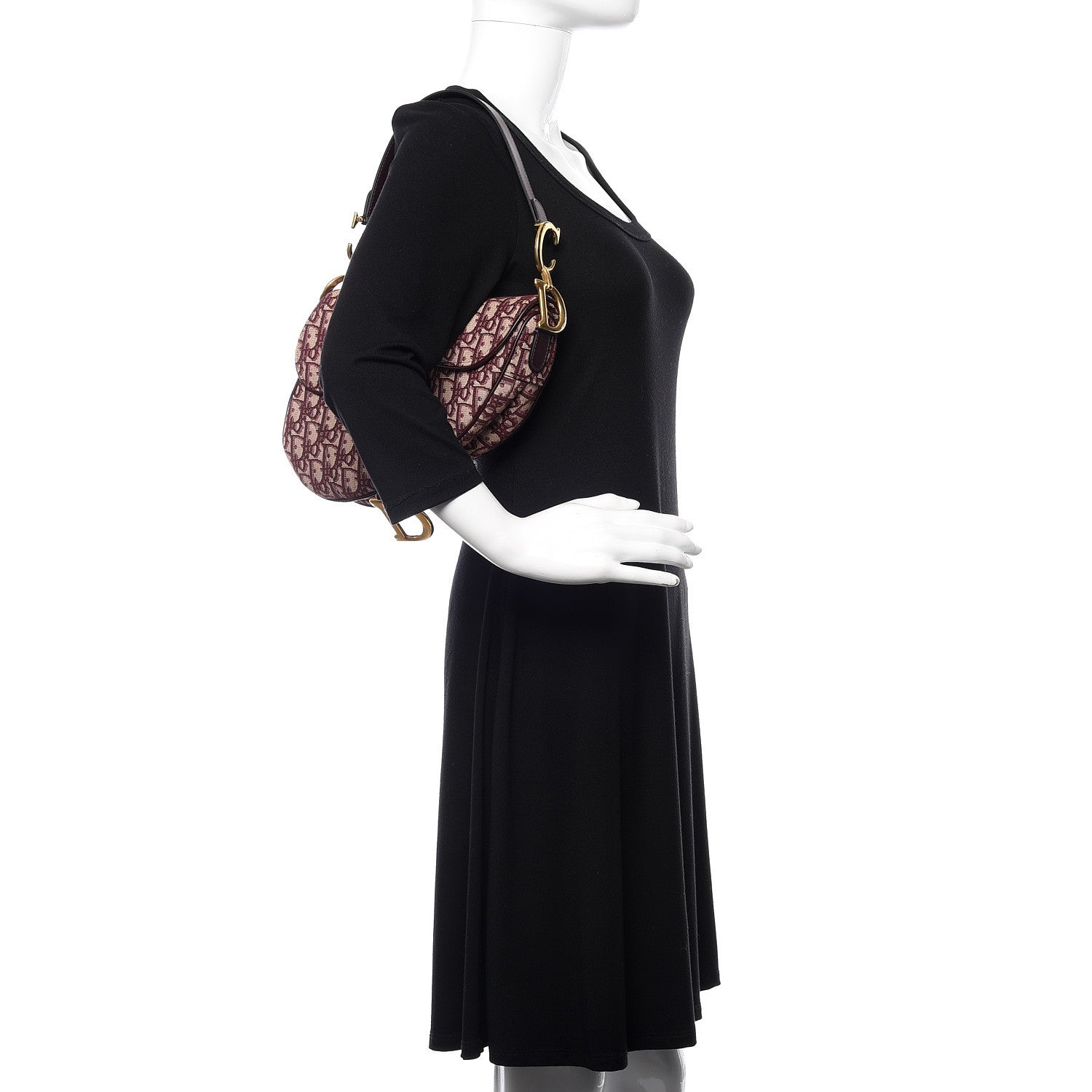 Christian Dior Oblique Saddle Bag Burgundy 1 of 11