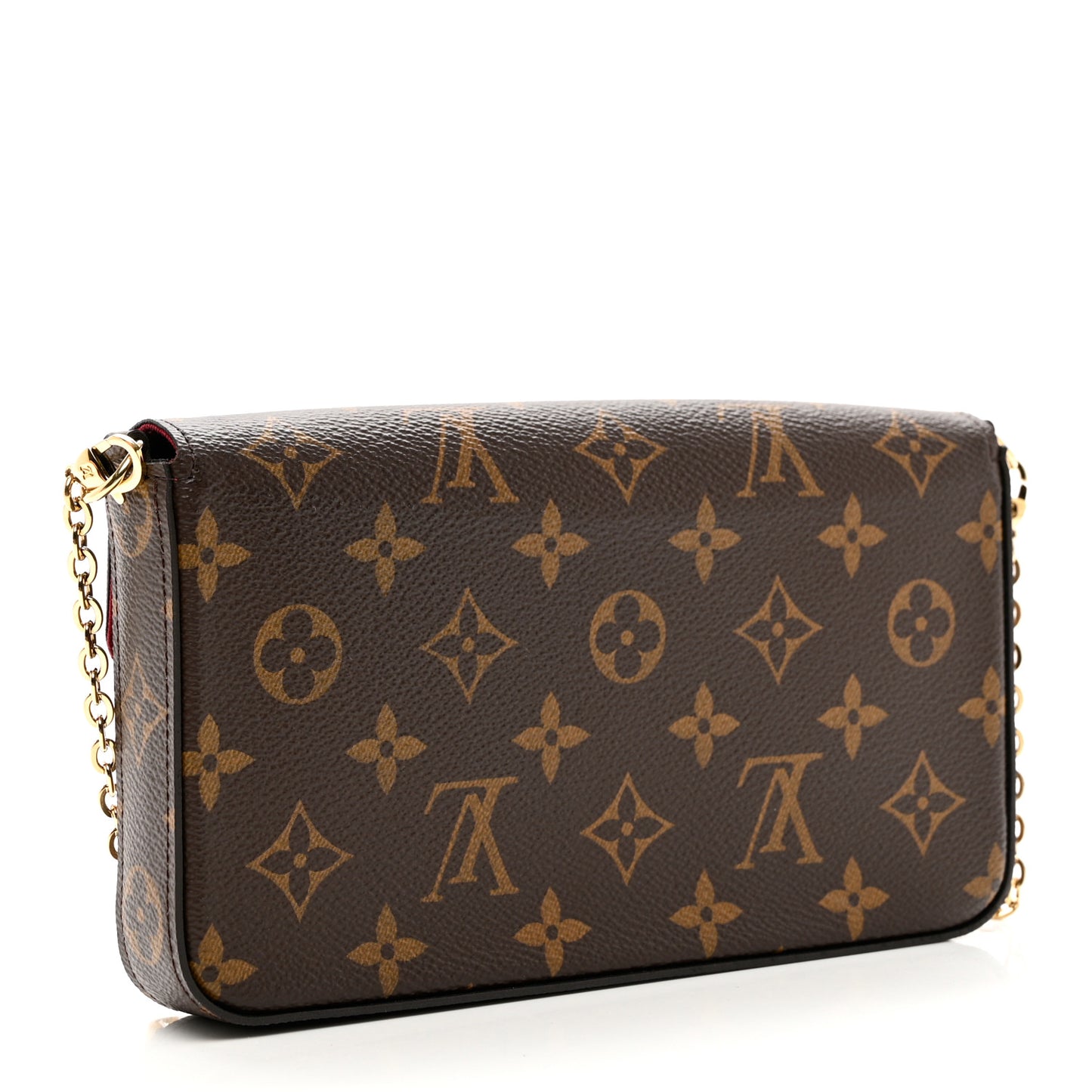 Monogram Pochette Felicie Chain Wallet Fuchsia