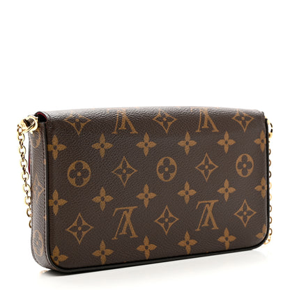 Louis Vuitton Monogram Pochette Felicie Chain Wallet Fuchsia 5 of 7