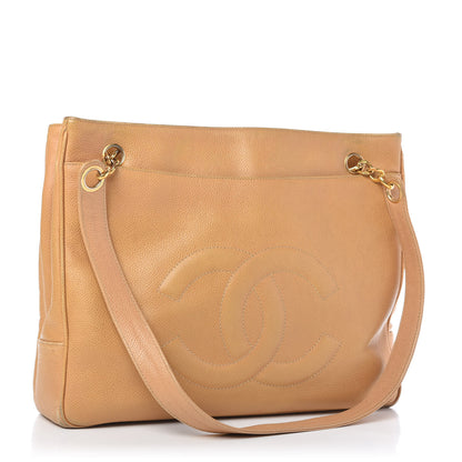 Chanel Caviar Flap Shoulder Bag Beige 3 of 10