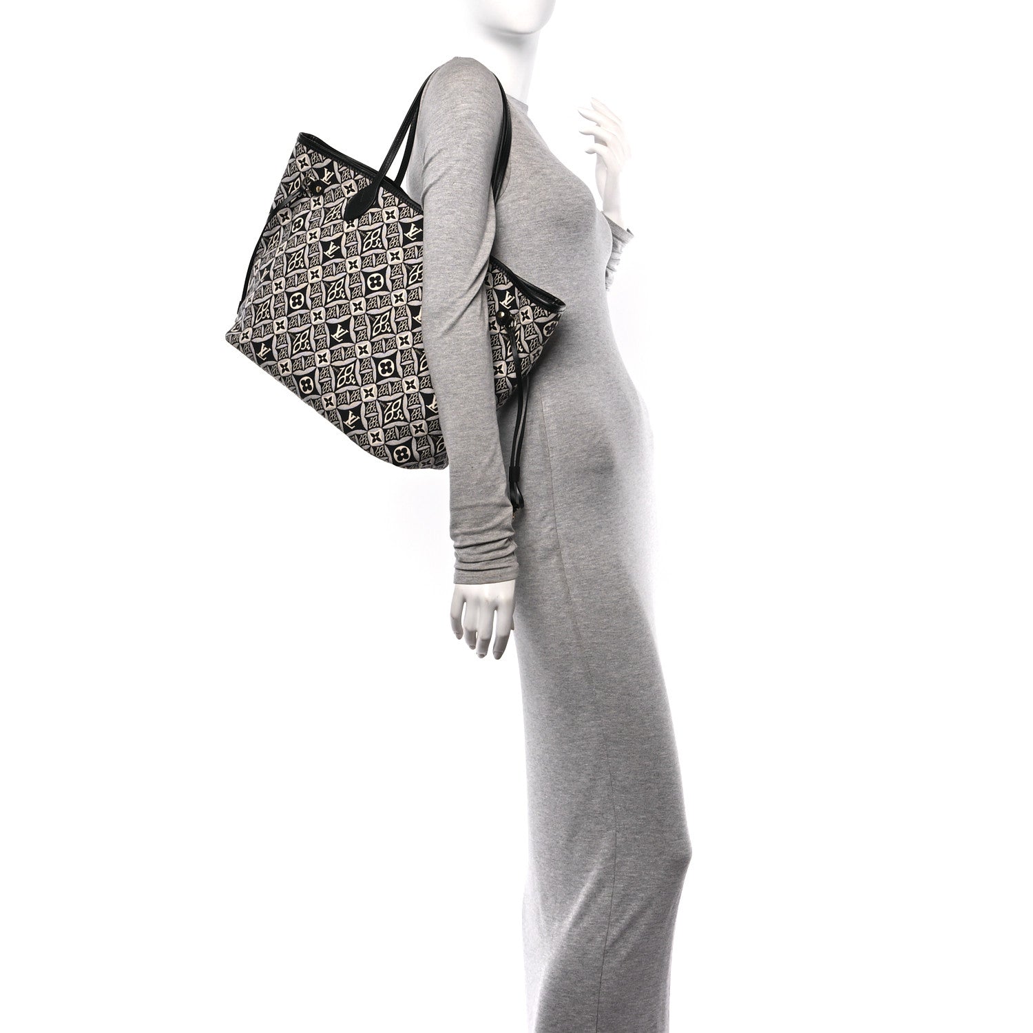 Louis Vuitton Jacquard Since 1854 Neverfull MM Grey 3 of 10