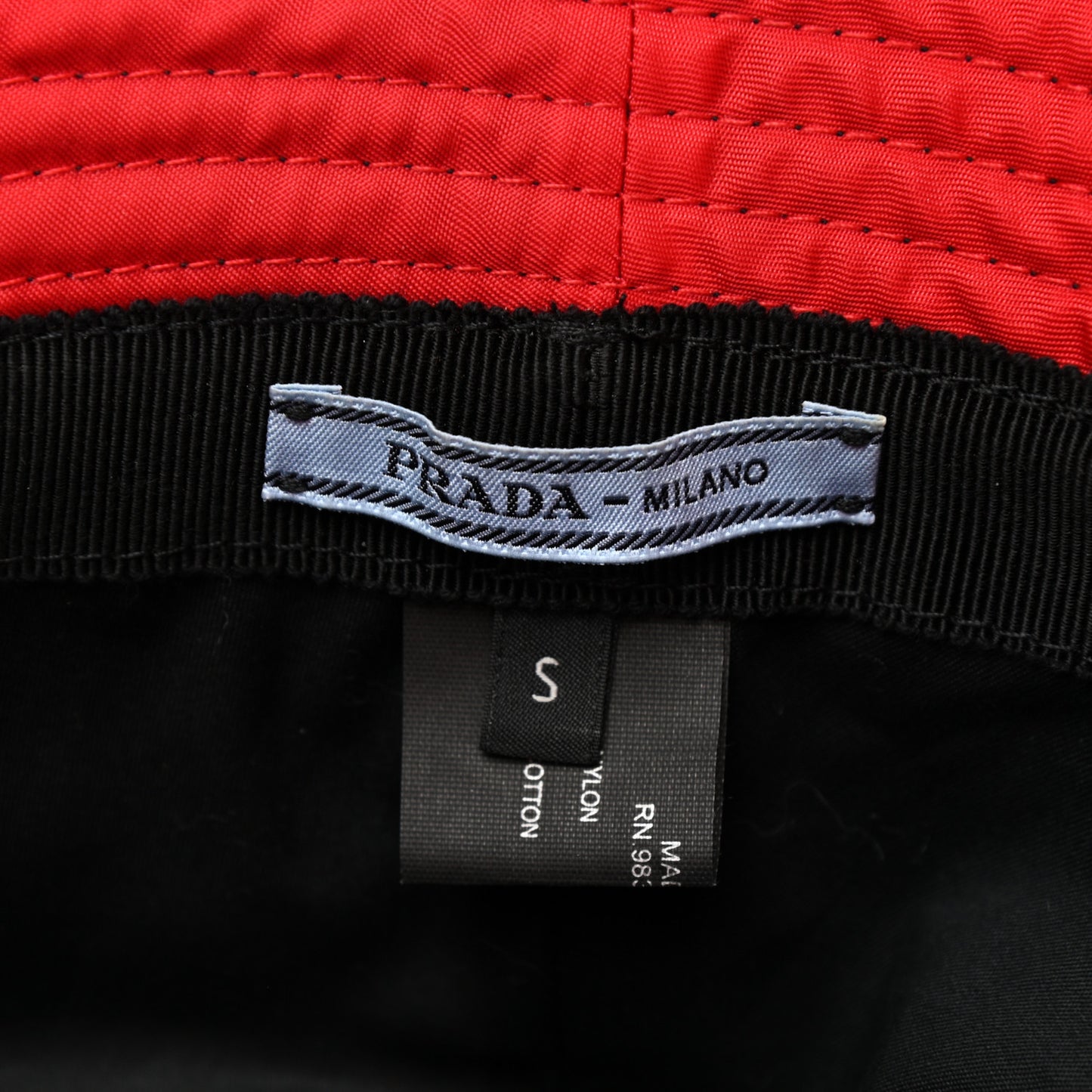 Nylon Bucket Hat S Black Rosso