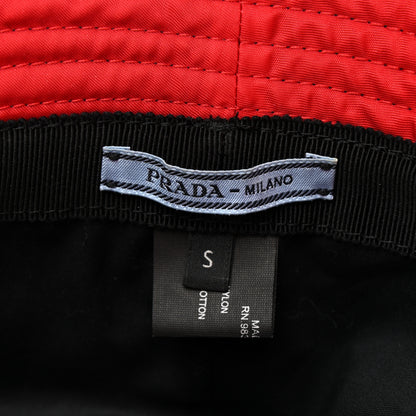 Prada Nylon Bucket Hat S Black Rosso 8 of 9