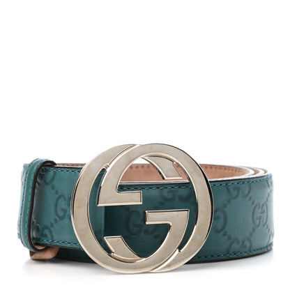 Gucci Guccissima Interlocking G Belt 105 42 Deep Cobalt 1 of 4