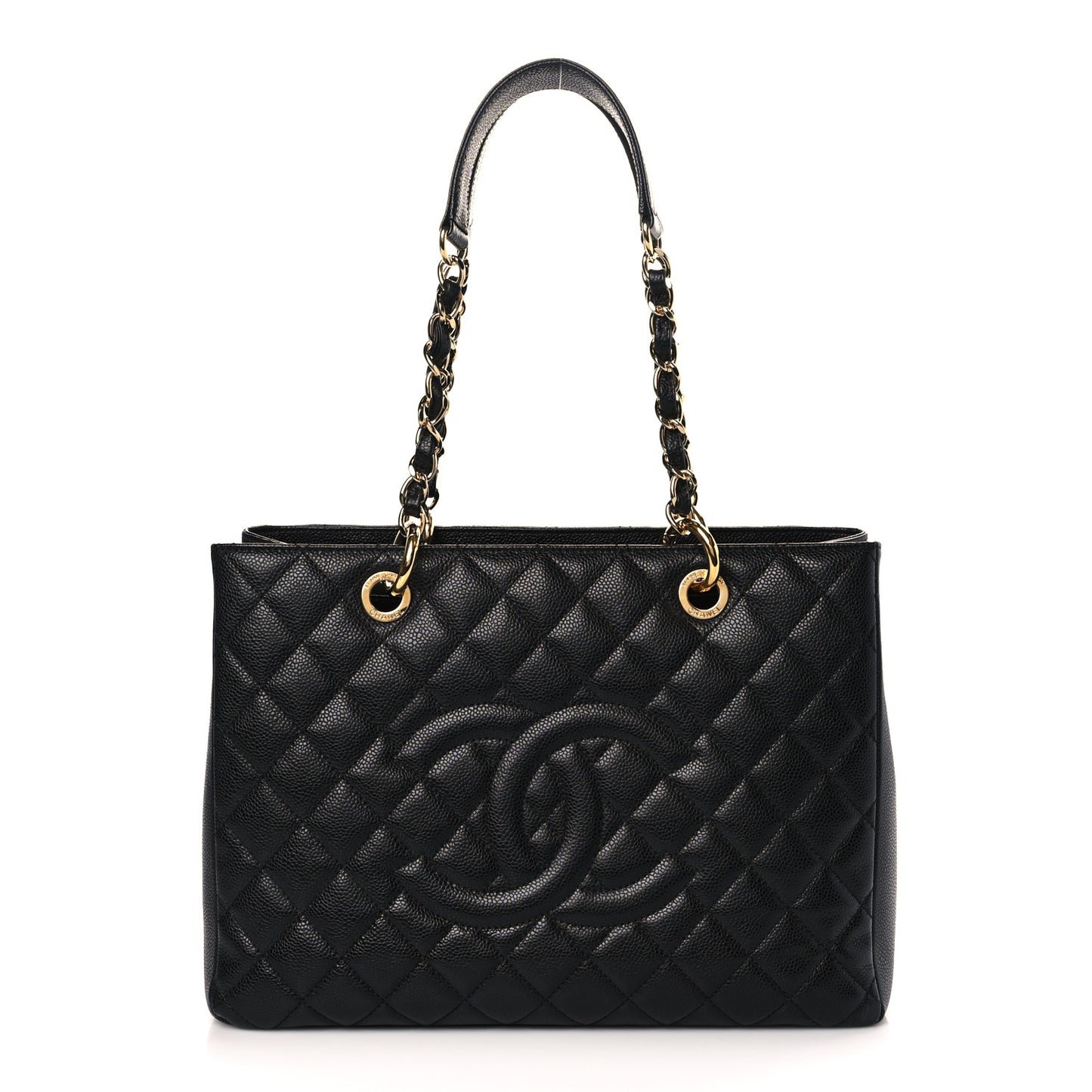 Caviar Quilted Grand Shopping Tote GST Black