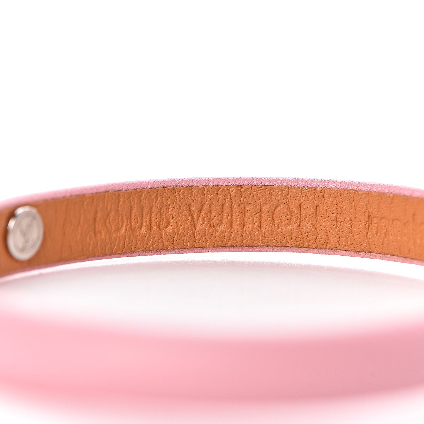 Calfskin Yummy LV Bracelet 17 Pink