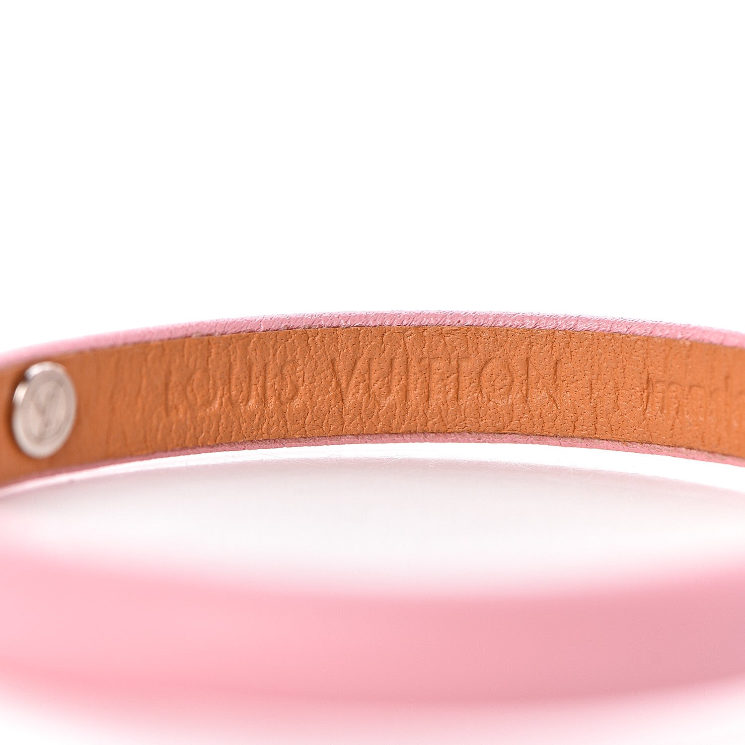Louis Vuitton Calfskin Yummy LV Bracelet 17 Pink 4 of 7