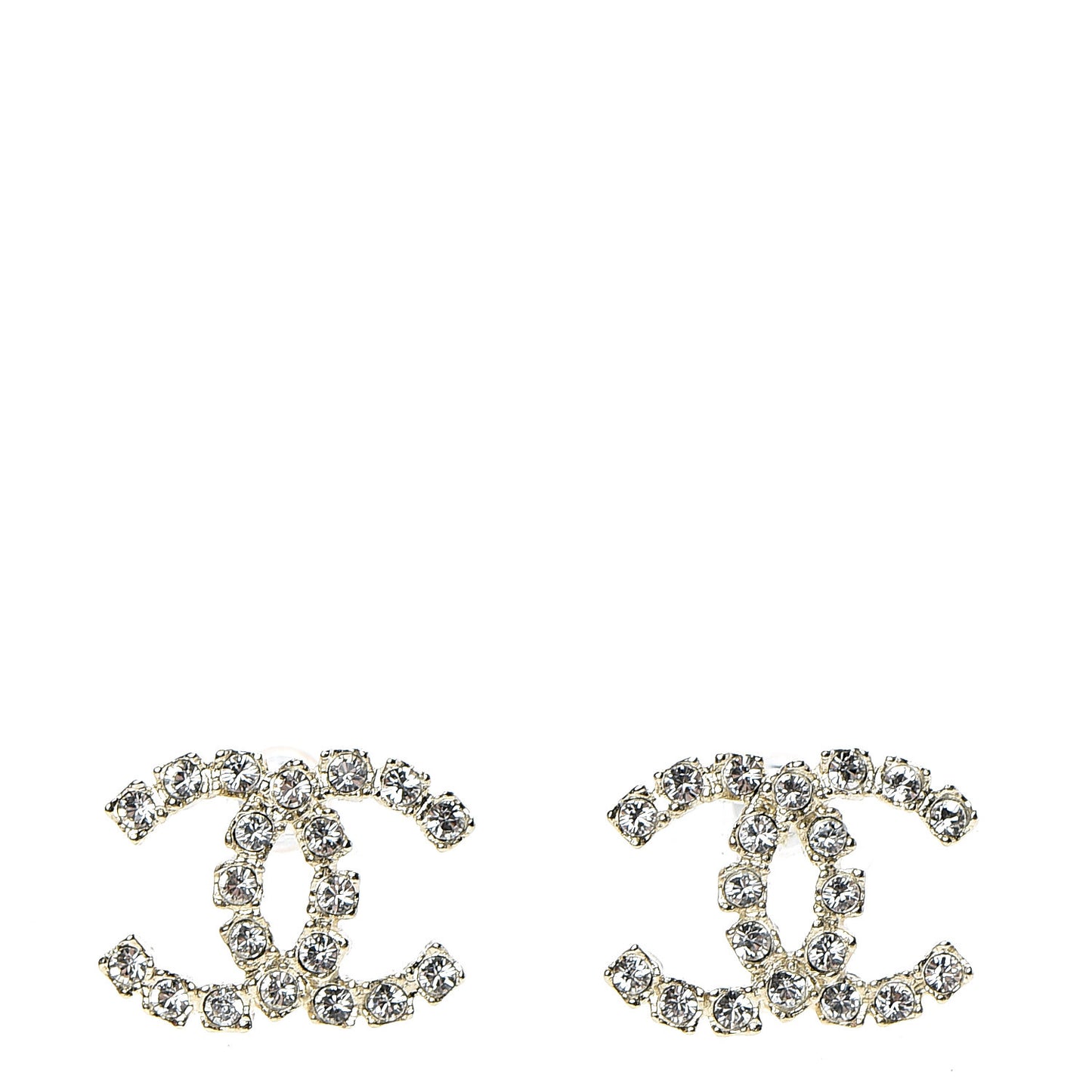 Crystal CC Earrings Light Gold