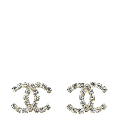 Chanel Crystal CC Earrings Light Gold 1 of 5