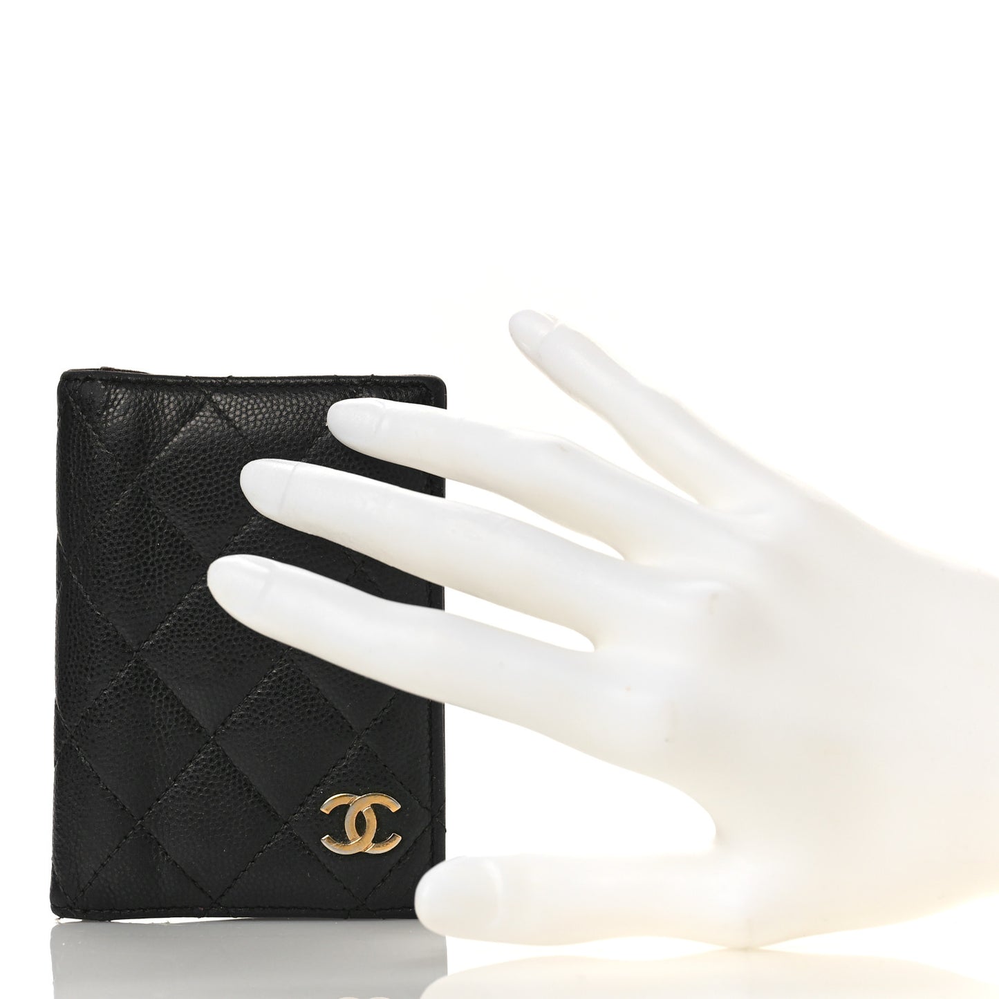 Caviar Quilted Card Holder Wallet Black