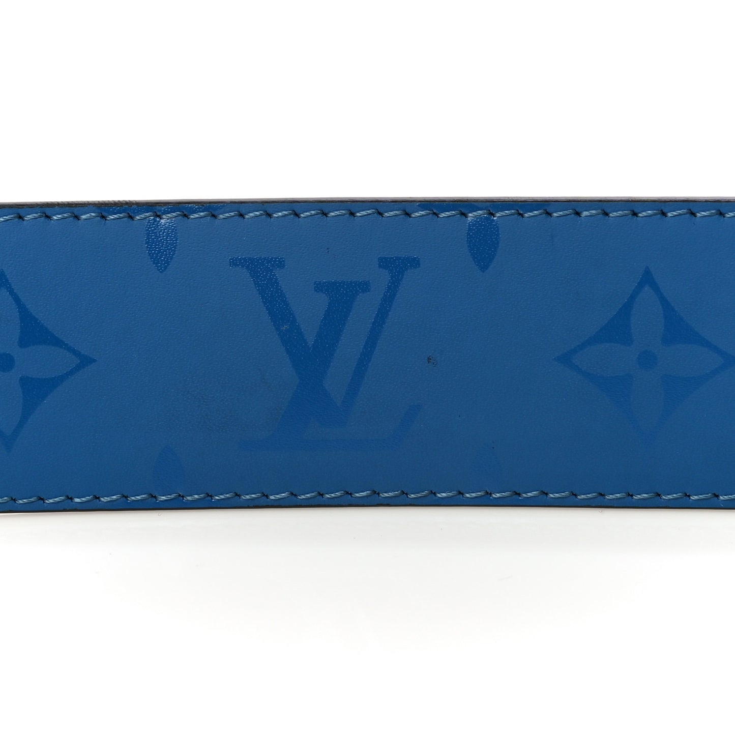 Calfskin Monogram 40mm LV Initiales Reversible Belt 95 38 Blue