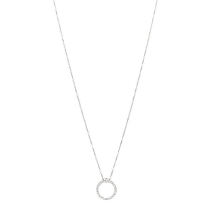 Roberto Coin 18K White Gold Diamond Small Tiny Treasures Circle Pendant Necklace 1 of 4