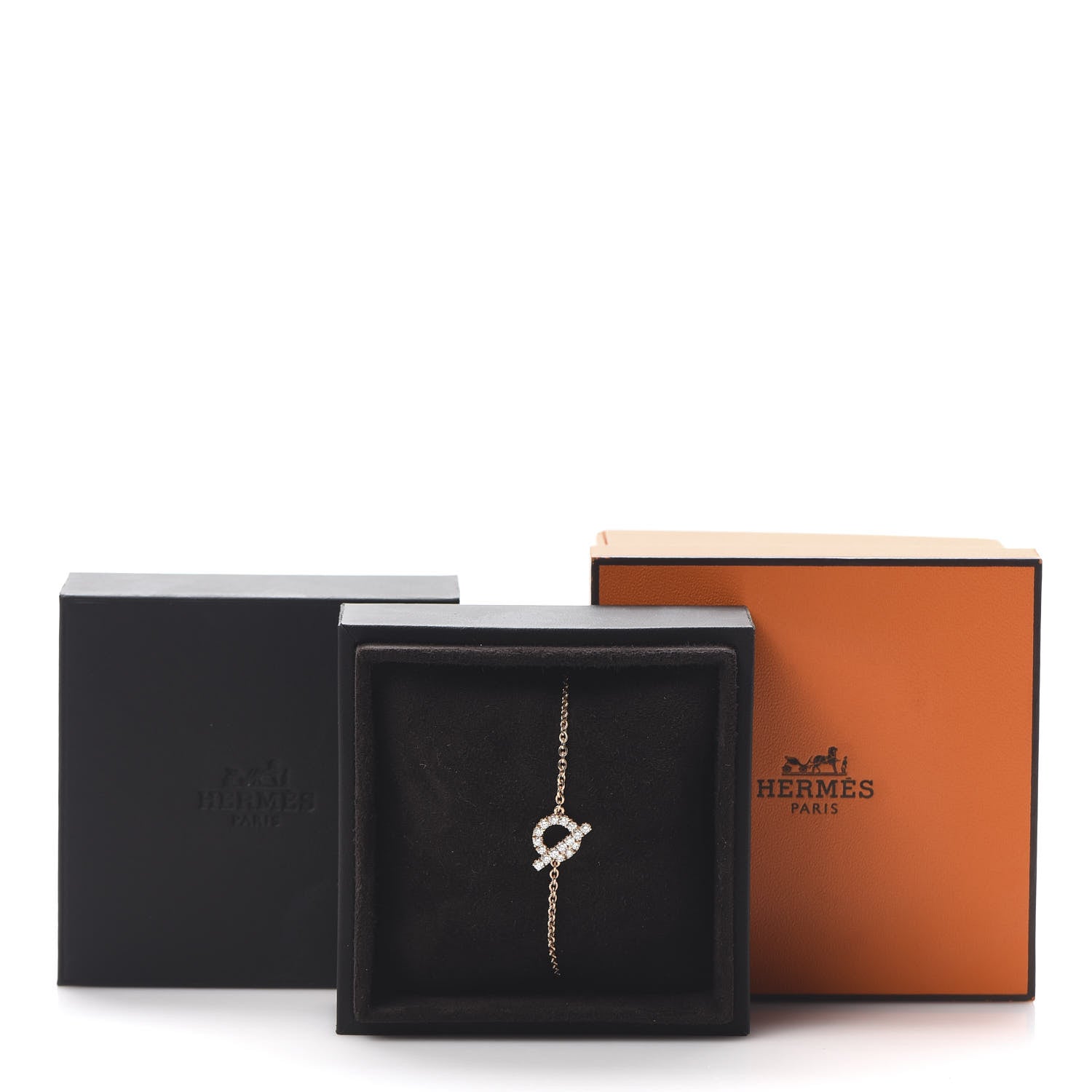Hermes 18K Rose Gold Diamond Finesse Bracelet ST 5 of 5