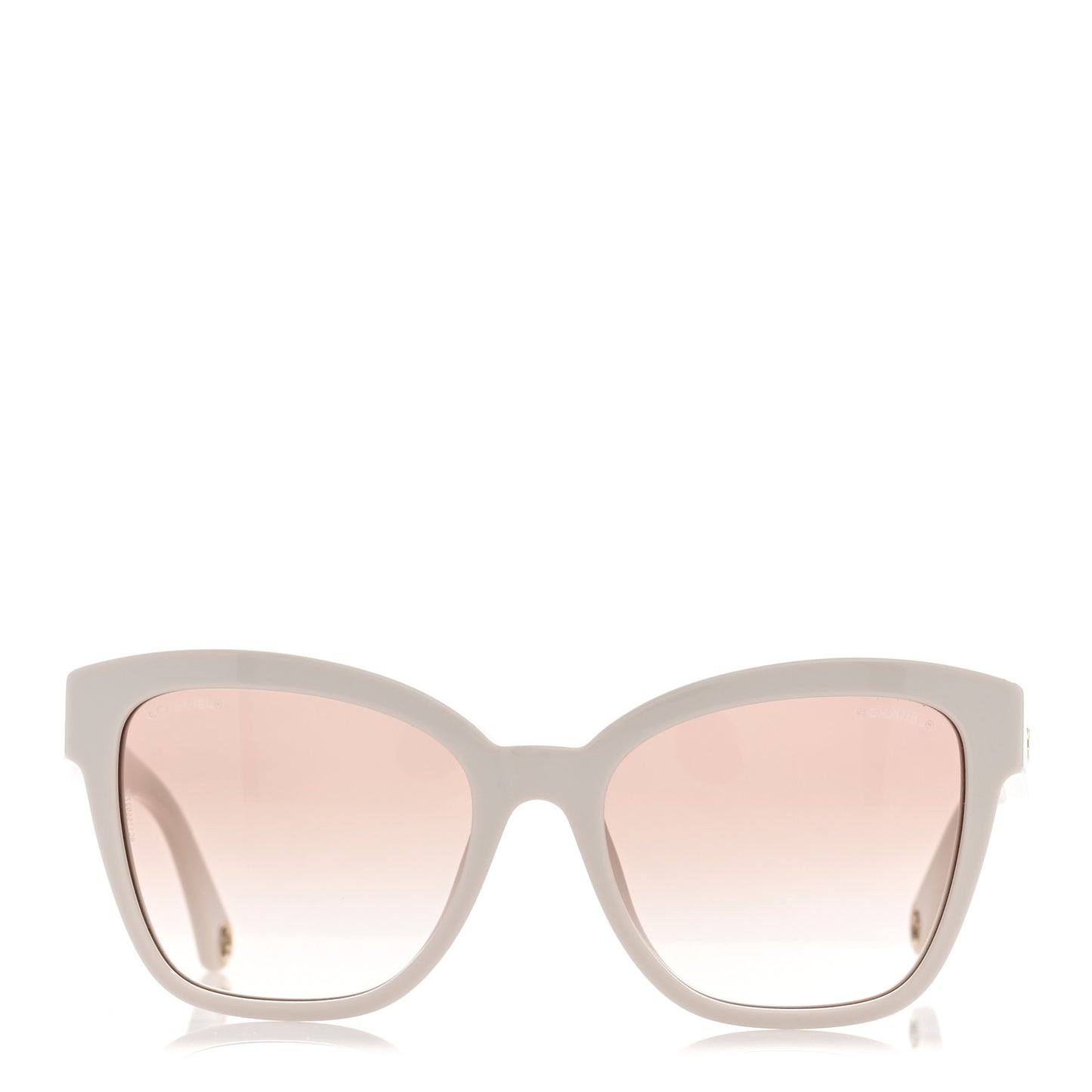Acetate Chain Square Sunglasses 5487-A White