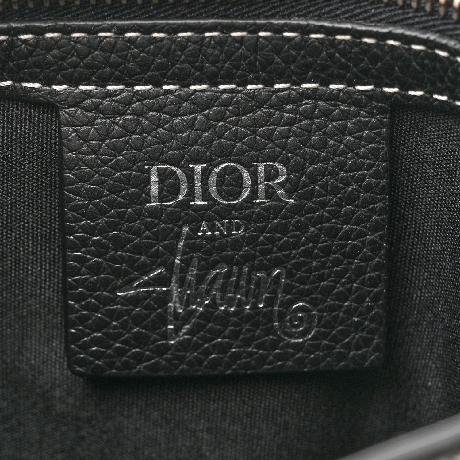 Christian Dior X SHAWN STUSSY Grained Calfskin Saddle Messenger Bag Black 6 of 11