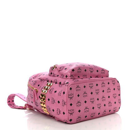 MCM Visetos Medium Side Studs Stark Backpack Pink 4 of 14