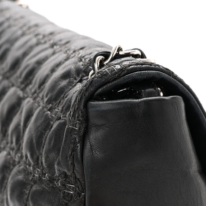 Chanel Lambskin Tweed Double Stitch Maxi Flap Black 15 of 16