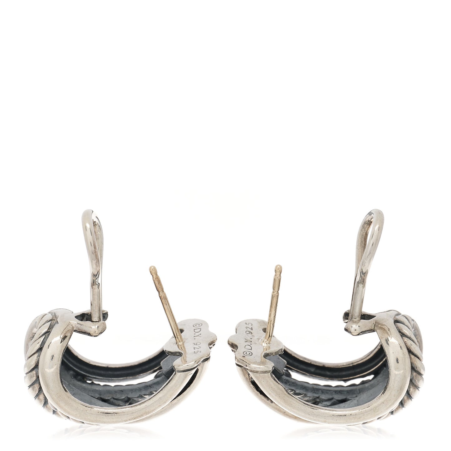 Sterling Silver Crossover Shrimp Earrings